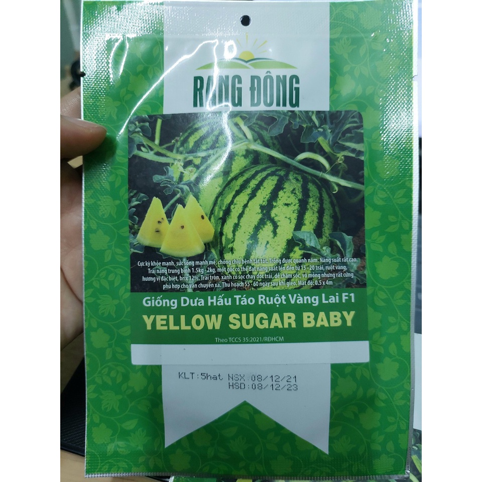 Hạt giống dưa hấu táo Sugar Baby lai f1, đóng gói 5 hạt