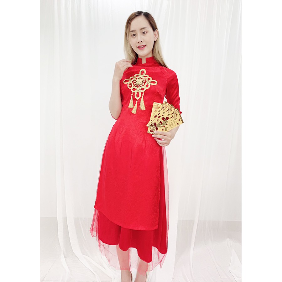 GOTI- Chân Váy Áo Dài Dáng Xòe Qua Gối Vải Lụa Satin Mềm Mịn CV3158