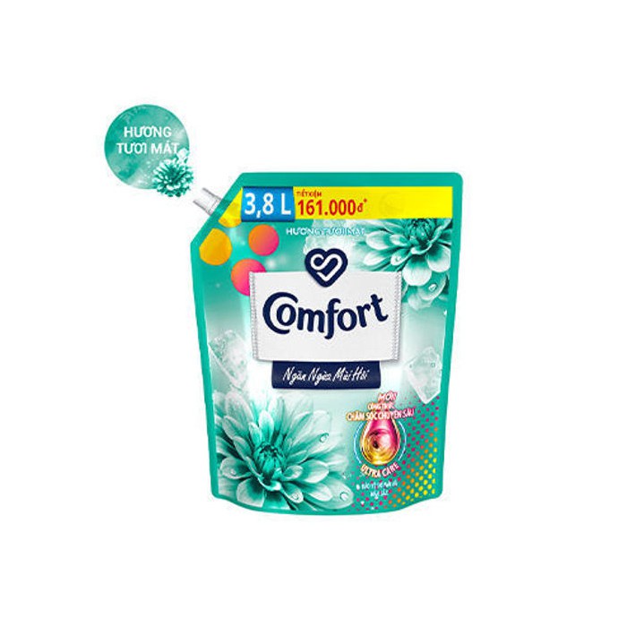 Nước xả vải Ngăn ngừa mùi hôi Hương Tươi Mát Túi 3.8L