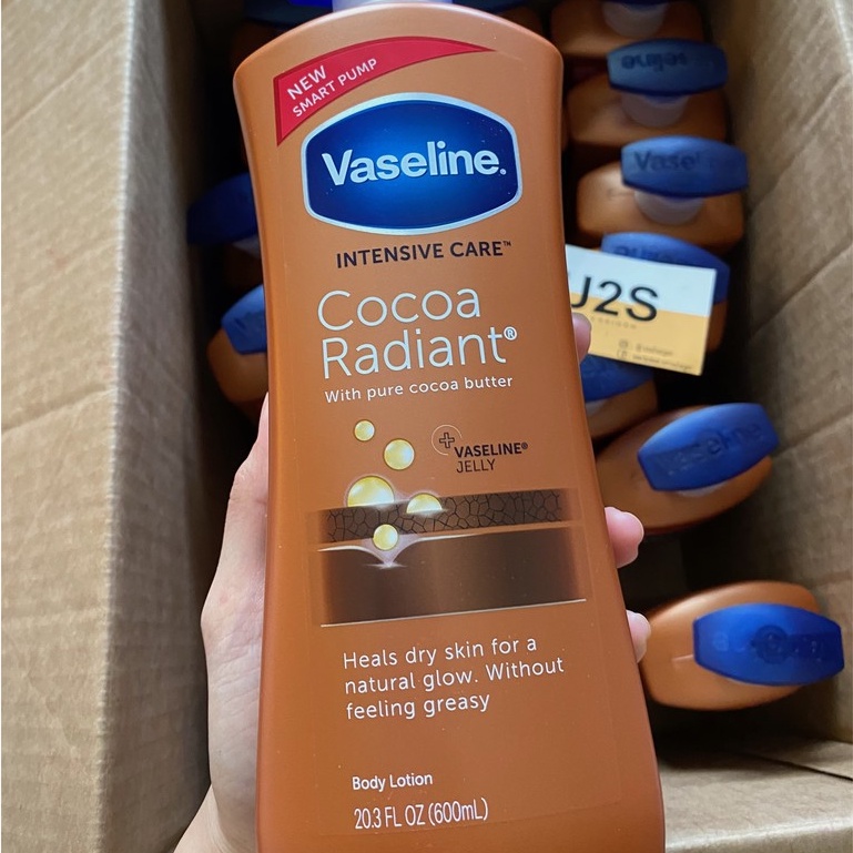 Vaseline Dưỡng Ẩm Toàn Thân Cocoa Radiant Body Lotion 600ML