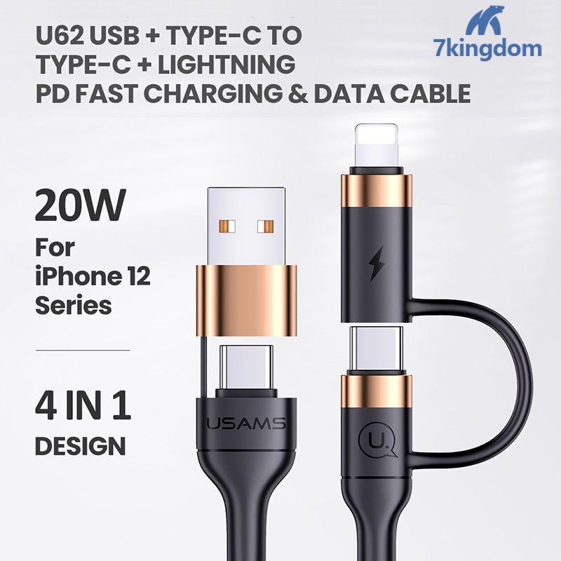 XIAOMI 4-Trong-1 PD Nhanh Sạc Cáp Dữ Liệu Kép Type-C Sạc Cáp Đối Với iPhone X 11 12 Xiaomi Huawei OPPO -7 Vương Quốc Anh