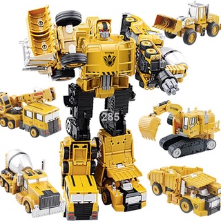 NPhiên bản hợp kim Transformers năm mảnh Hercules đồ chơi xây dựng xe tải cần cẩu máy xúc mô hình robot trẻ em