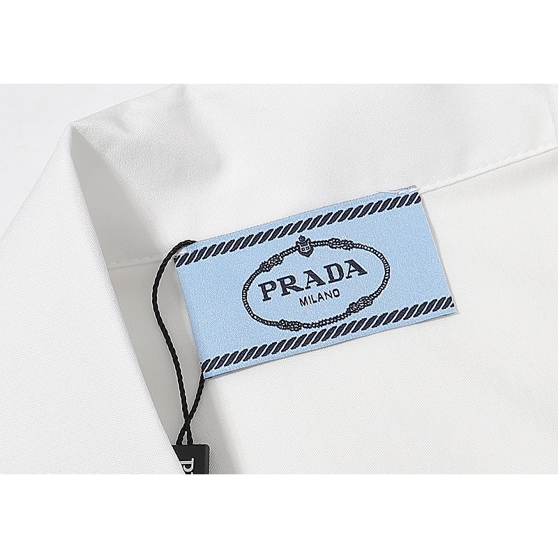 Prada Áo Thun cotton Ngắn Tay In Họa Tiết Thời Trang Cho Nam Nữ