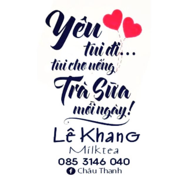 Tem dán ly câu chữ làm theo yêu cầu