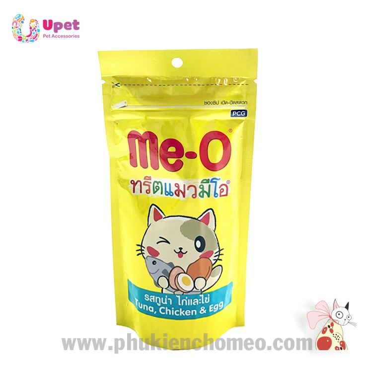 Bánh thưởng/ Viên thưởng Me-O cats treats 3 vị cá ngừ, cá hồi và tôm- Đồ thưởng huấn luyện dành cho mèo gói 50g