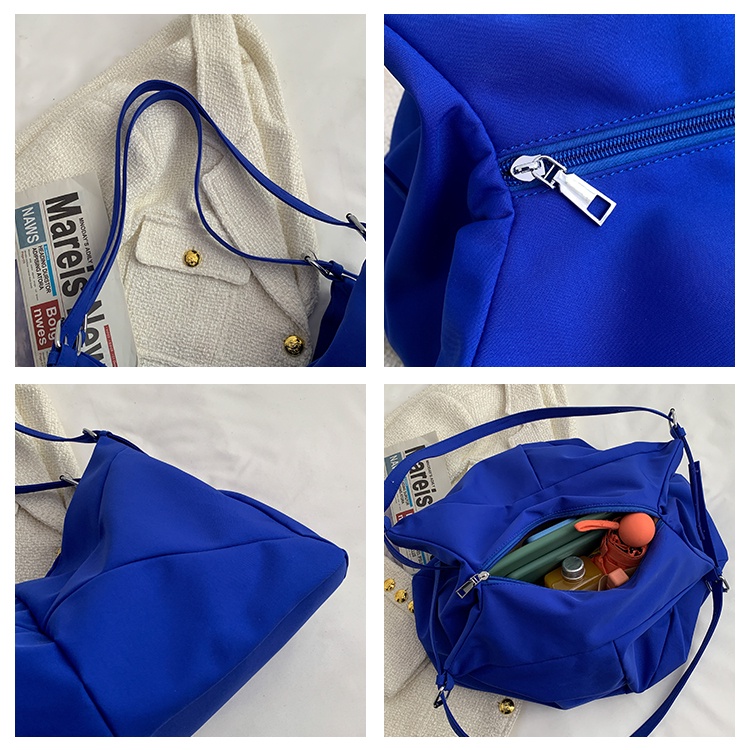 Túi Tote Đeo Chéo Vai Sức Chứa Lớn Bằng Vải Nylon Màu Xanh Dương Thời Trang Mới Dành Cho Bạn Nữ