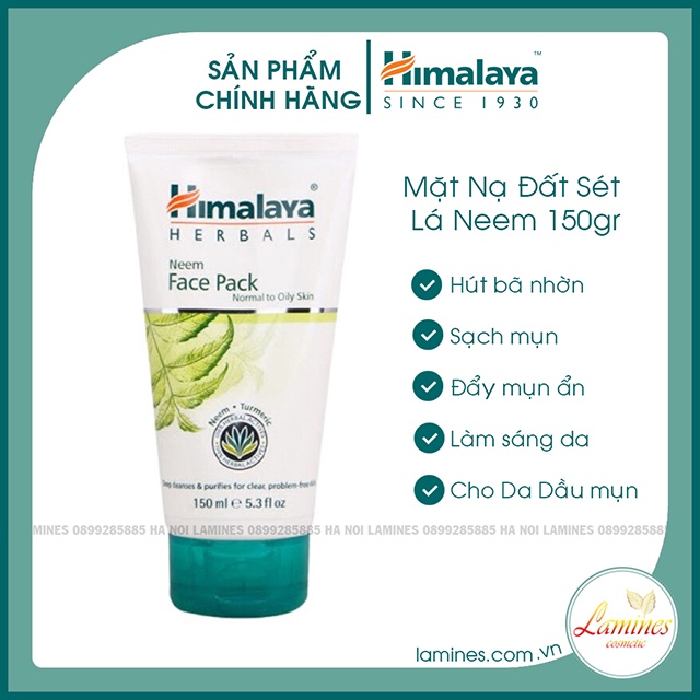 Mặt Nạ Himalaya Herbals Đất Sét Làm Giảm Mụn, Bã Nhờn 150g Himalaya Neem Face Pack