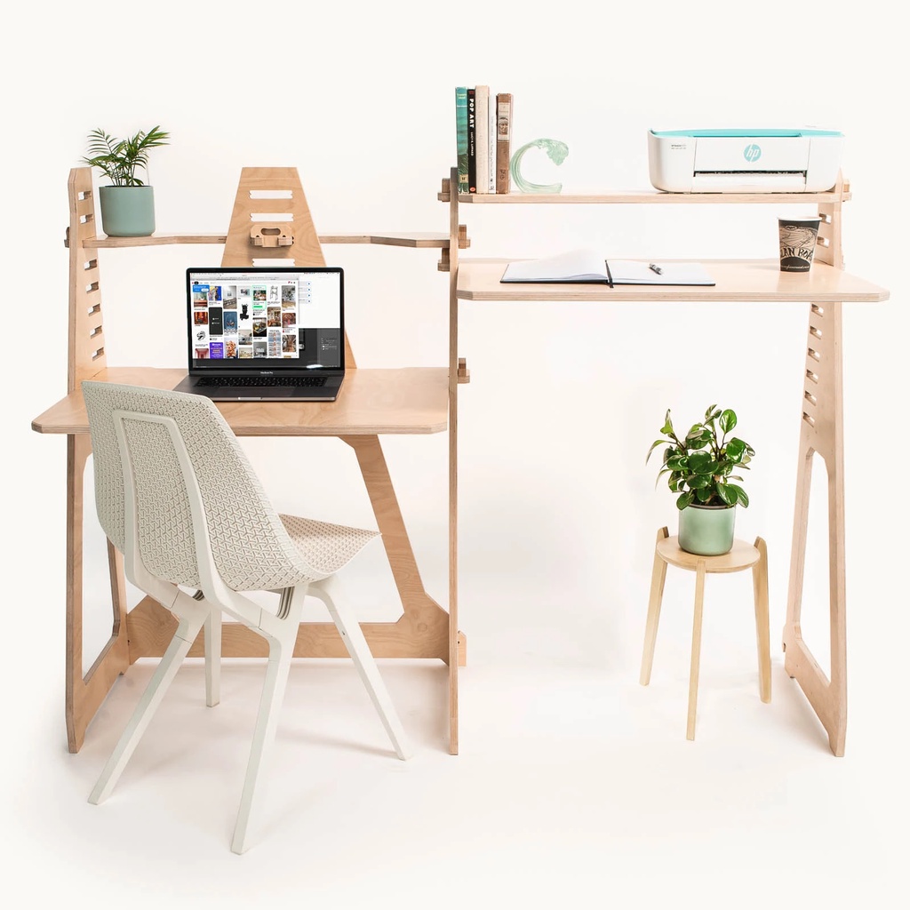 Bàn WFH đôi - Bàn làm việc nâng hạ công thái học