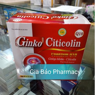 Viên uống GINKO CITICOLIN Q1O hộp 100 viên giúp bổ não,cải thiện trí nhớ