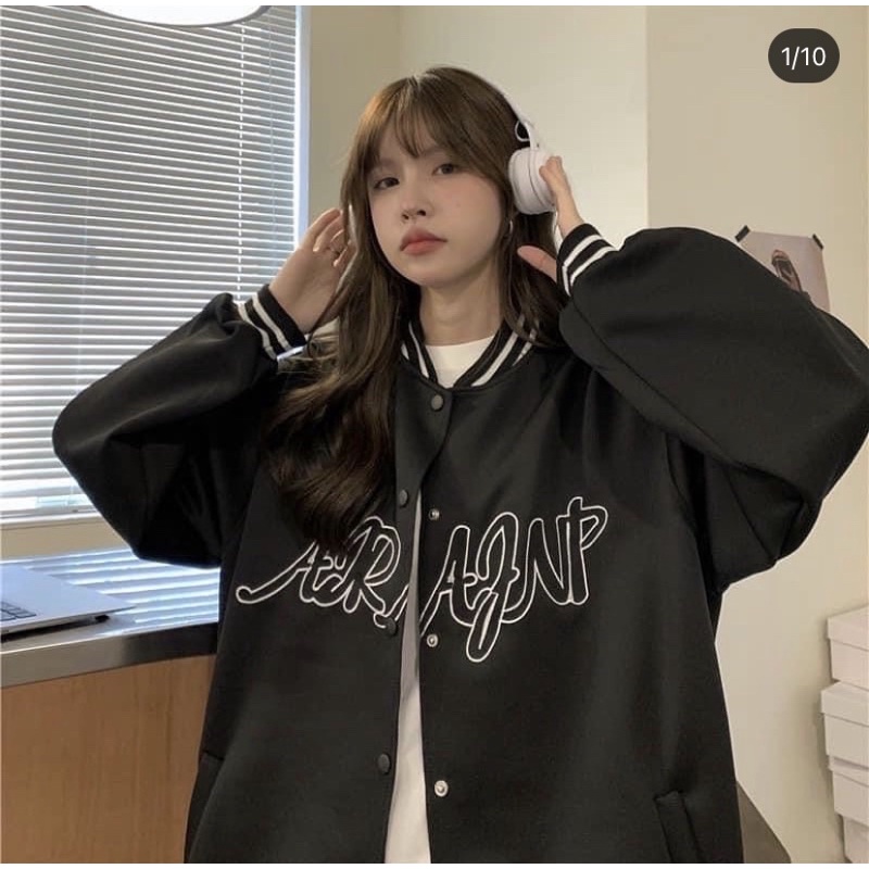 ÁO BOMBER NỈ CHỮ GÌ HONG BÍT - freesize