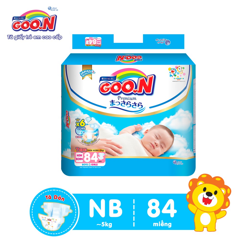 Tã Dán Goon Premium Cao Cấp Gói Siêu Đại NB84/S78/M72