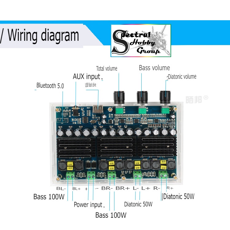 Mạch khuếch đại âm thanh 4 kênh 2*50W + 2*100W bluetooth 5.0 chất lượng cao Digital Audio Amplifier A10266