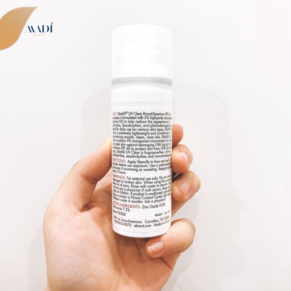 Kem Chống Nắng Elta MD, Elta MD SPF 46, Bản Không Màu