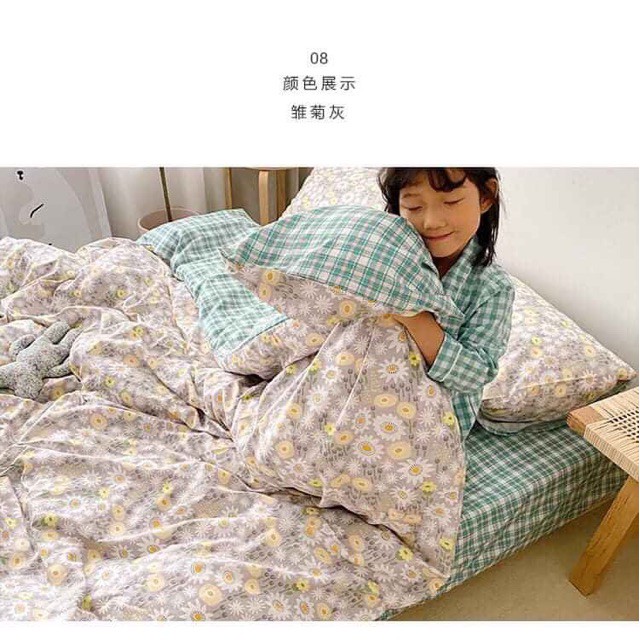 Sét chăn ga gối cotton DEMI hàng loại 1
