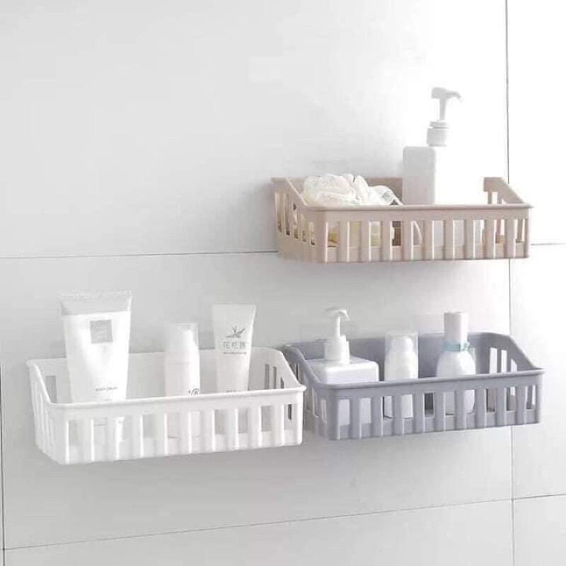 kệ nhựa chữ nhật dán tường siêu chắc
