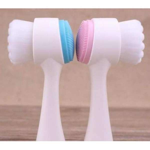 Bàn chải rửa mặt 2 đầu silicone