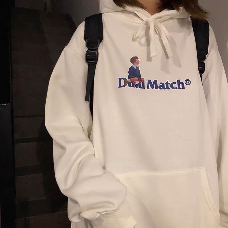 Áo Hoodie Nỉ Bông Unisex Tay Dài Túi Bụng Dual Match
