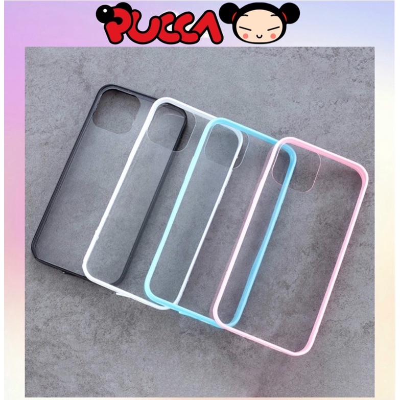 Ốp Lưng Viền Màu iPhone 6/6s/6Plus/6sPlus/7/8/7Plus/8Plus/X/Xs/XsMax/11/11ProMax Lưng Trong Cứng Chống Ố Viền Dẻo Màu