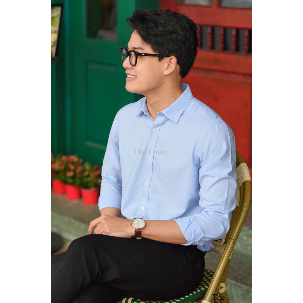 SOMI NAM TAY DÀI. MÀU XANH DA TRỜI . FREESHIP. Dáng xuông. Size lớn. Trẻ trung, lịch lãm