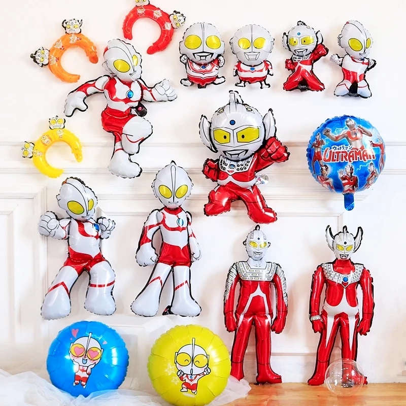 Bong Bóng Lá Nhôm Hình Ultraman 3D 78 * 45CM Trang Trí Tiệc Sinh Nhật
