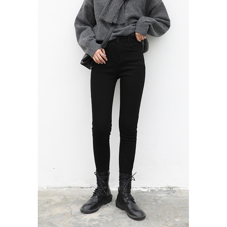 Quần kaki jean tregging nữ lưng cạp lưng cao ôm bó co giãn skinny chất đẹp không lộ dày dặn 014 J1