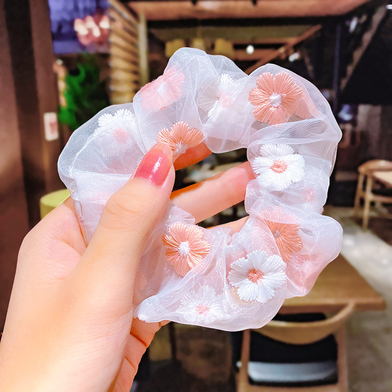 Dây Buộc Tóc Co Dãn Trang Trí Hoa Xinh Xắn Dành Cho Nữ