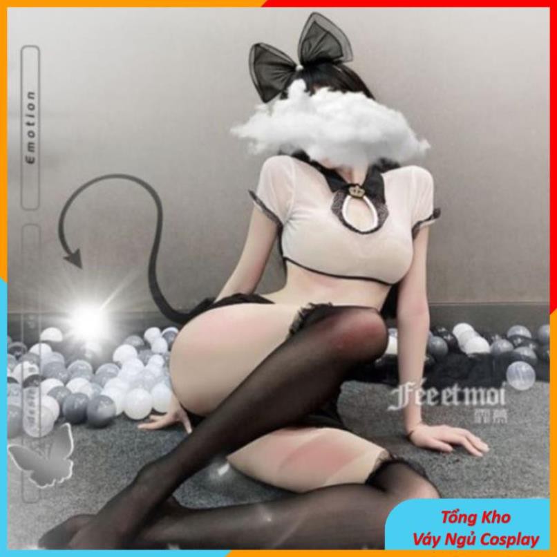 Bộ đồ ngủ cosplay sexy nữ sinh,thủy thủ gợi cảm - gồm áo croptop và đầm ngủ dáng xòe - Mã NS002 (không tất) | BigBuy360 - bigbuy360.vn