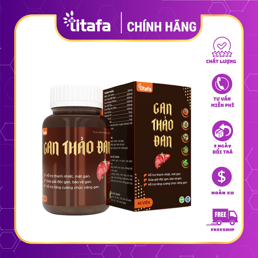 Viên giải độc gan - GAN THẢO ĐAN - Hỗ trợ thanh nhiệt, mát gan, giải độc gan, phục hồi chức năng gan