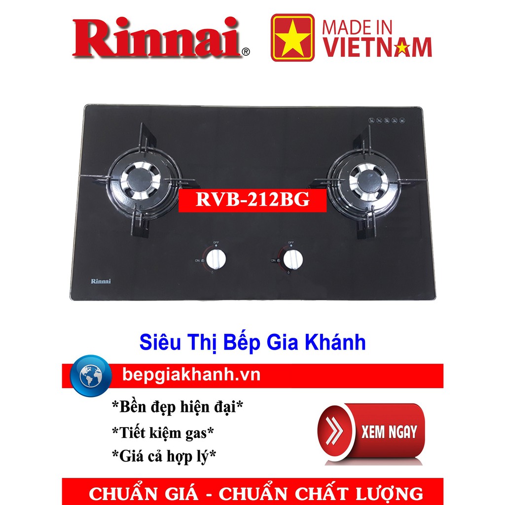 Bếp gas âm Rinnai RVB-212BG sản xuất tại Việt Nam