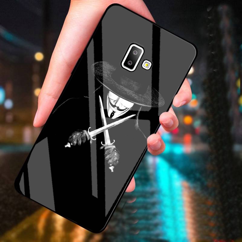 Ốp Lưng SAMSUNG J6, J6 PLUS mặt kính cường lực cao cấp thiết kế riêng