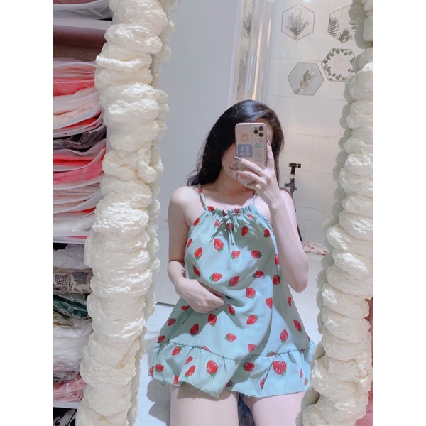 Set Bộ 2 Dây Nơ Dâu Tây