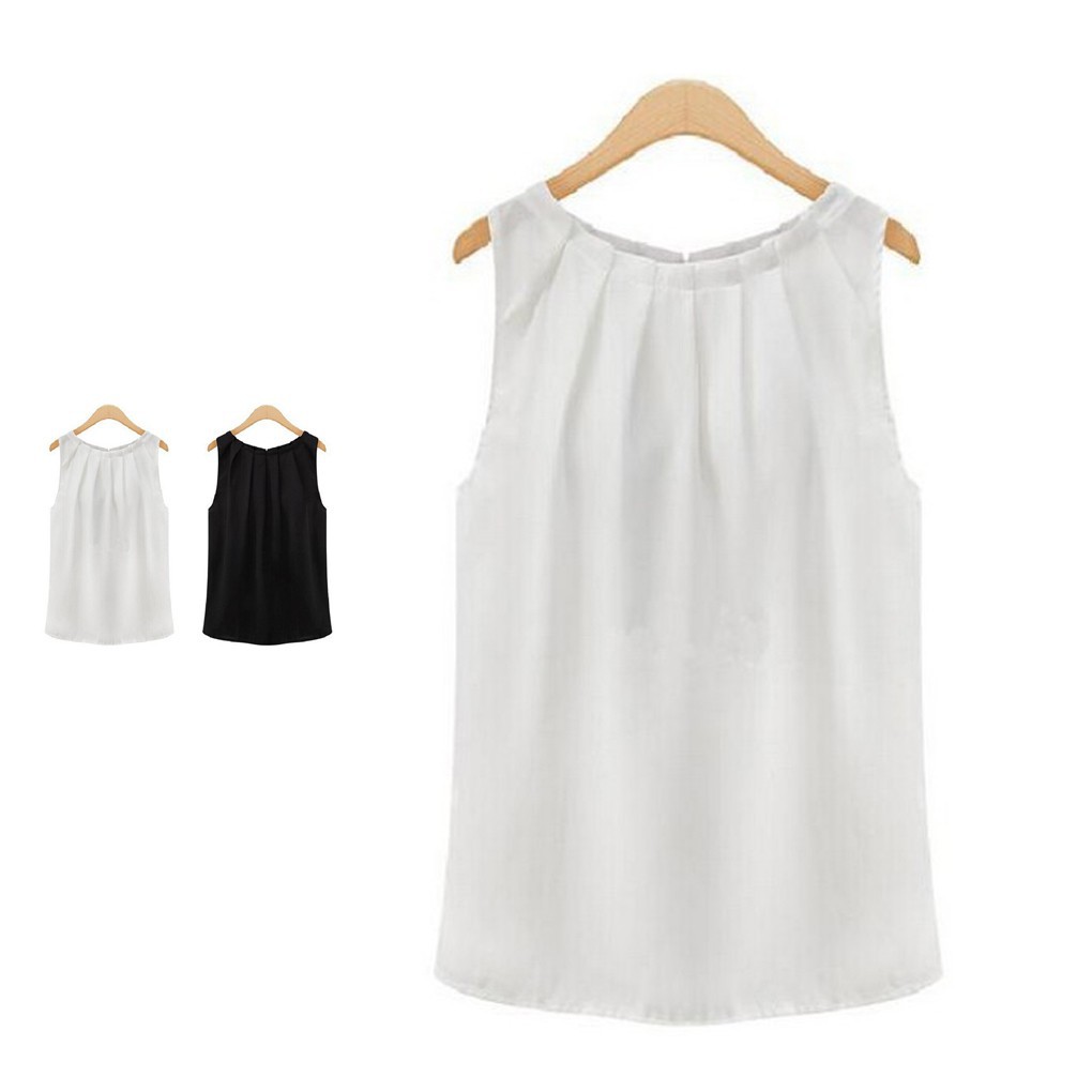 FREESHIP ĐƠN 99K_ Áo sơ mi Tops Chiffon không tay mùa hè size S-XL