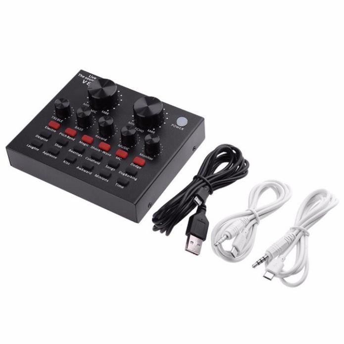 Combo Soundcard V8 AQTA Chính Hãng Bluetooth + Mic Karaoke Livetream BM 900, Có AutoTune Chuẩn Phòng Thu