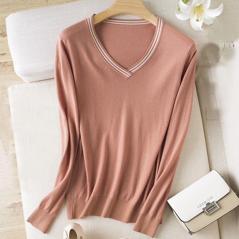 Áo len nữ mỏng thu đông cổ V_ALCV | BigBuy360 - bigbuy360.vn