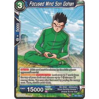 Thẻ bài Dragonball - TCG - Focused Mind Son Gohan / TB1-029'