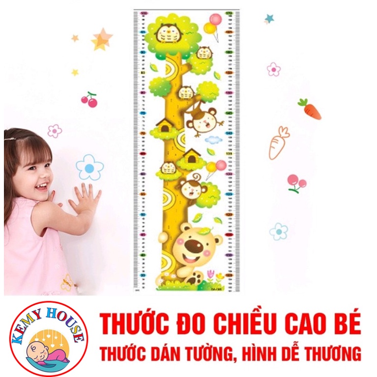 Thước decal dán tường đo chiều cao bé (tối đa 150cm)
