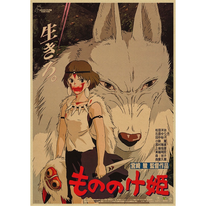Poster Hoạt Hình princess mononoke Trang Trí Phòng Bé