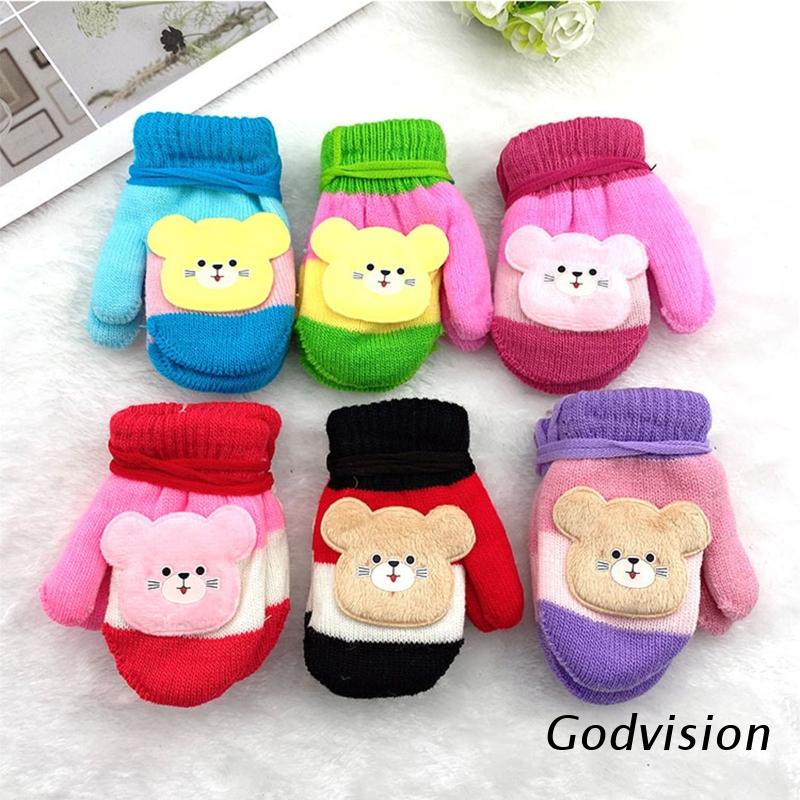 Găng Tay Len Dày Ấm Áp Dễ Thương Cho Bé 0-4 Tuổi