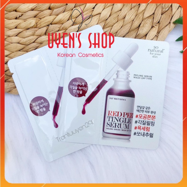 Sample Tinh chất tái tạo da So' Natural Red Peel Tingle Serum _2ml