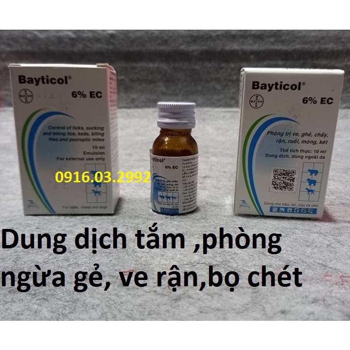 Đặc trị ghẻ ve rận bọ chét, Dung dịch tắm phun Bayticol