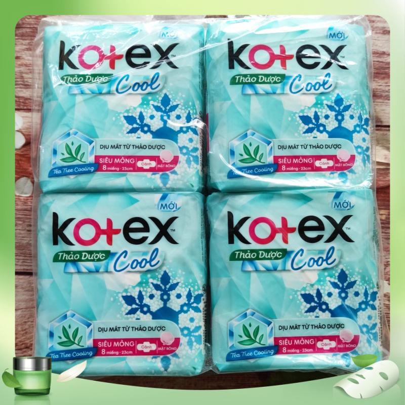 Lốc 8 gói BVS Kotex Max Cool  Siêu Mềm Cánh 23cm - 8 miếng