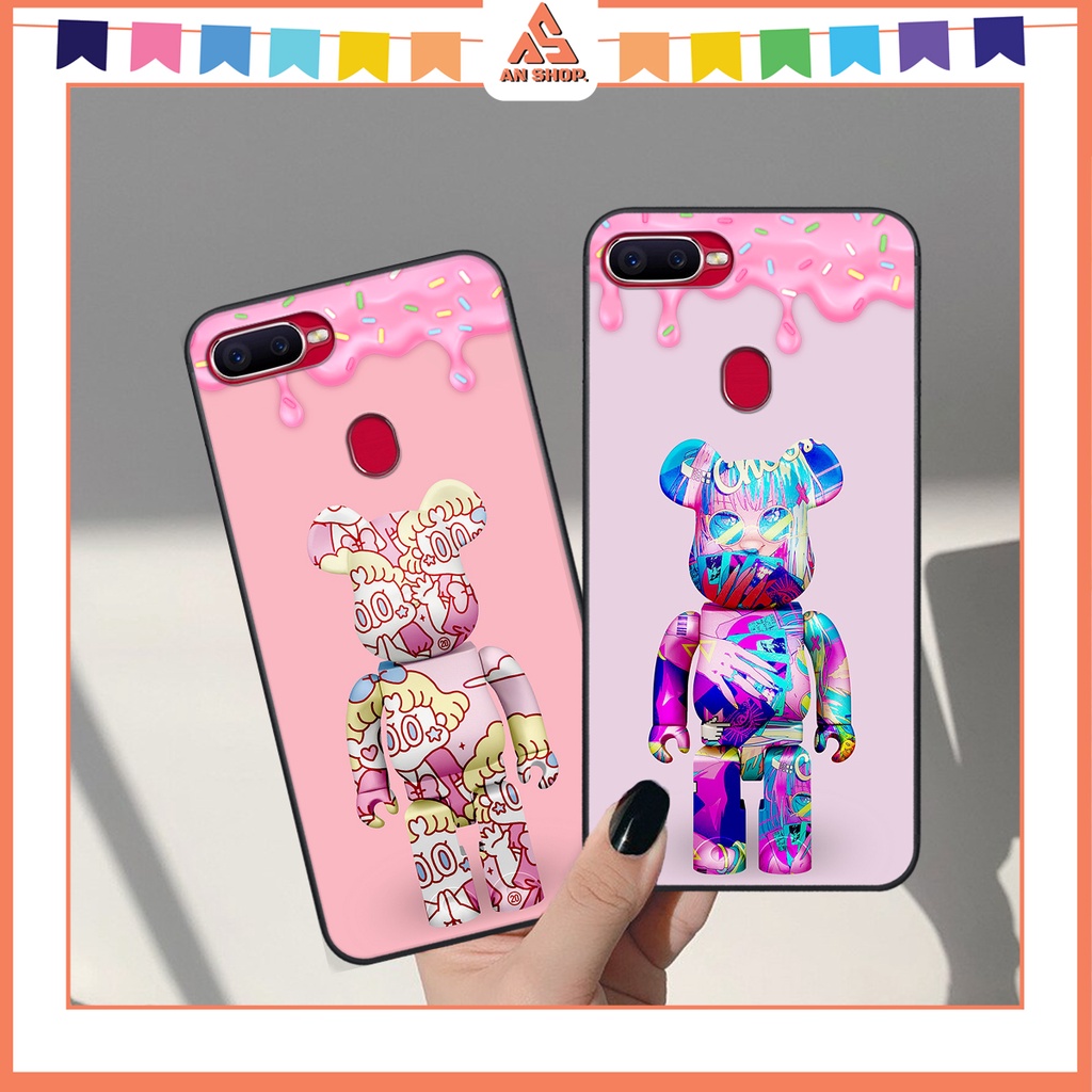 Ốp Oppo A5s / A7 / F9 / A12 Họa Tiết 3D Thương Hiệu Thời Trang, Gấu Be@r brick kute