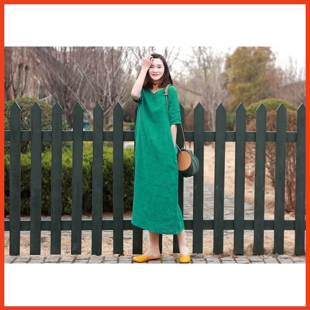 Đầm Dáng Suông Dành Cho Bầu Bí - Ngoại Cỡ Chất Liệu Linen