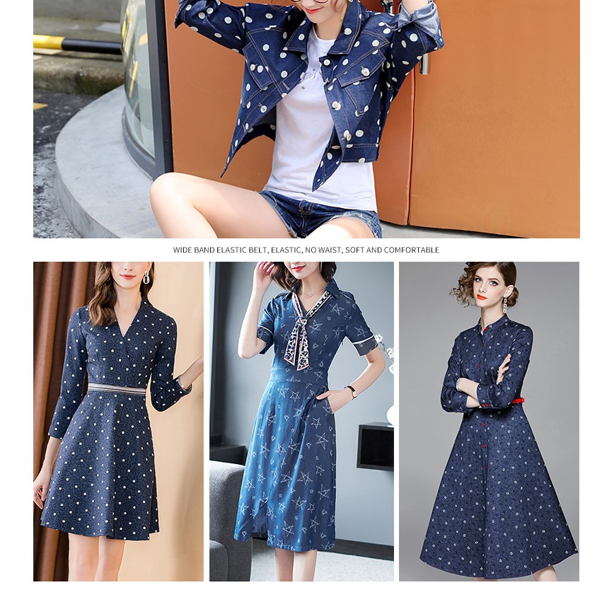 Tấm Vải denim cotton Mỏng Mềm Mại 50x150cm In Họa Tiết Màu Xanh Dương / Trắng Dùng Làm Đồ Thủ Công