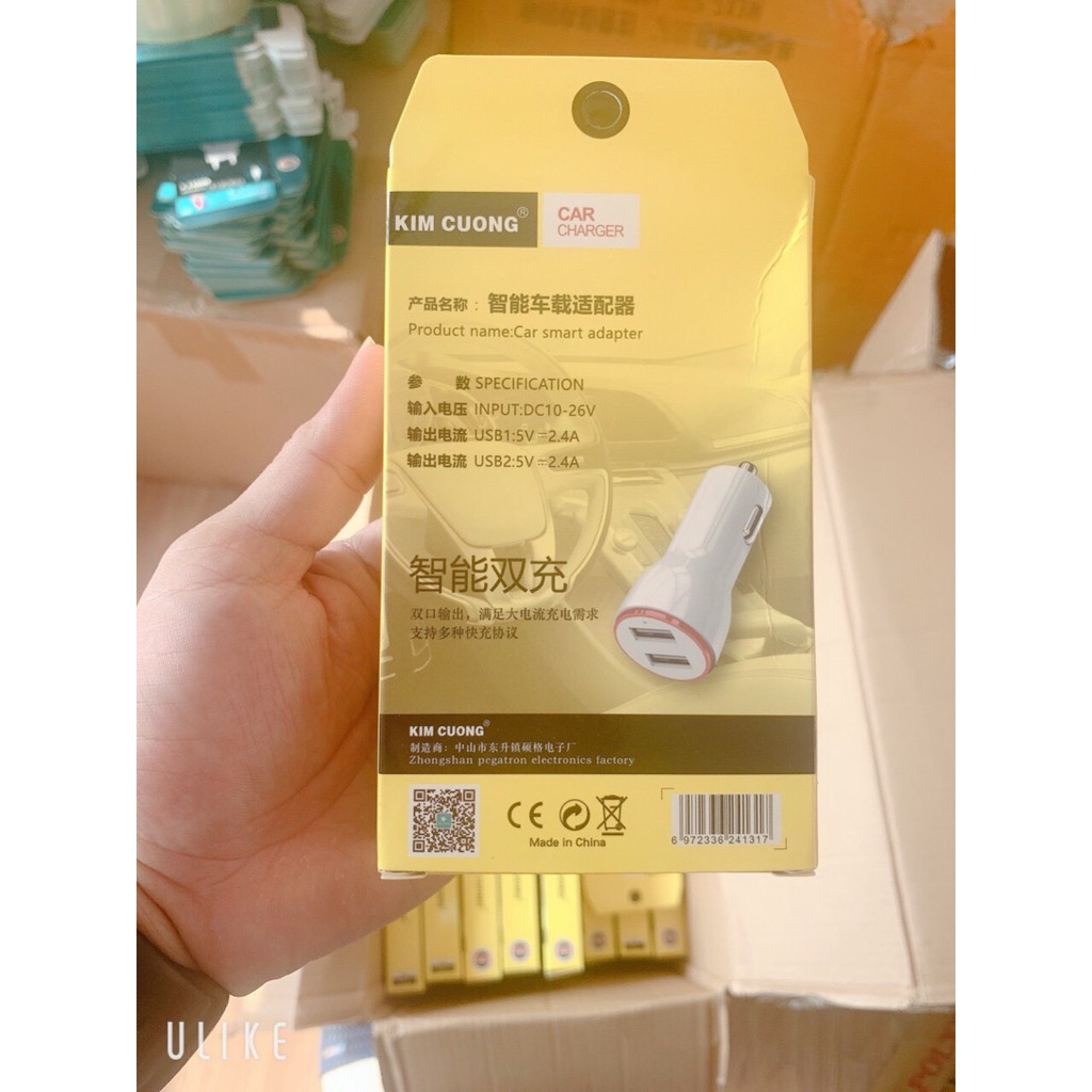 Tẩu Sạc Nhanh Dùng Trong Oto Kim Cương K22X- 2USB 2.4A Chính Hãng - Bảo hành 12 tháng 1 đổi 1 | BigBuy360 - bigbuy360.vn