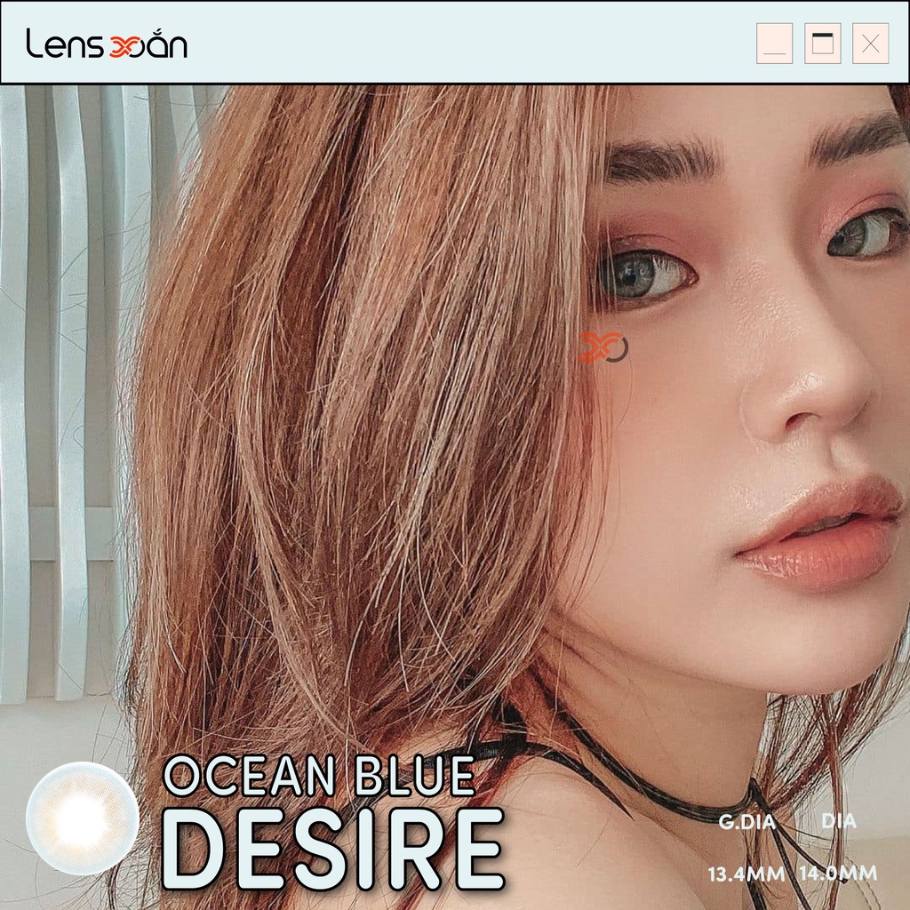 [Mã SKAMA8 giảm 8% đơn từ 300k] KÍNH ÁP TRÒNG DESIRE OCEAN BLUE CỦA IDOL LENS: LENS XANH DƯƠNG TRONG NHẸ| LENS XOẮN)