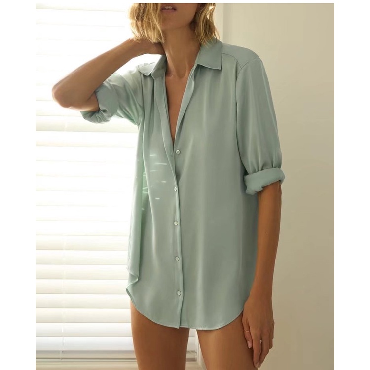 Za Áo Sơ Mi Lụa satin Tinh Tế Thời Trang Mùa Xuân 7969046 8741024