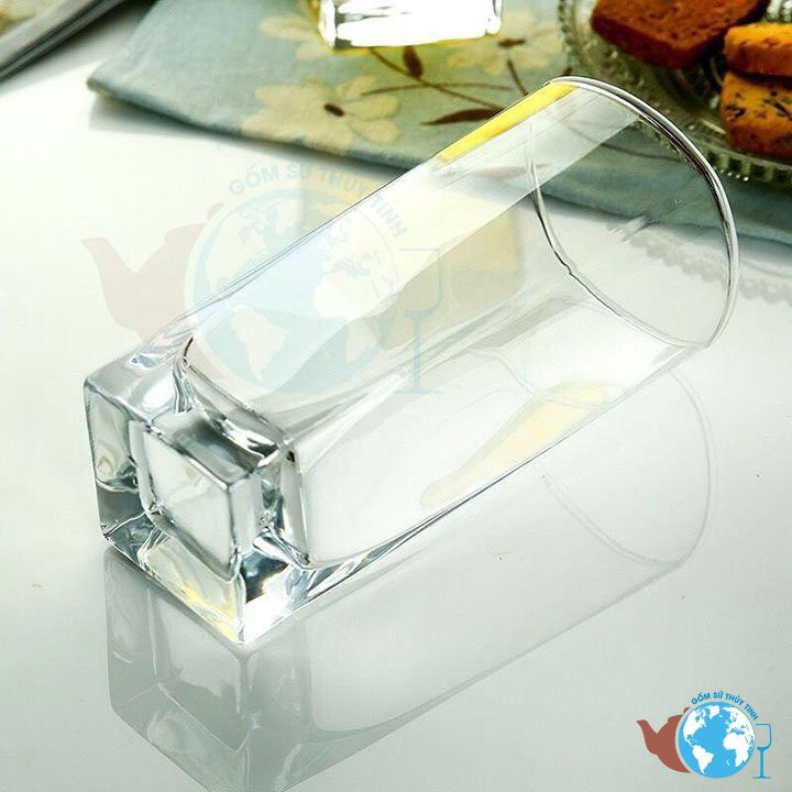 Ly thủy tinh / Bộ 6 ly thủy tinh vuông cao trắng cao cấp
