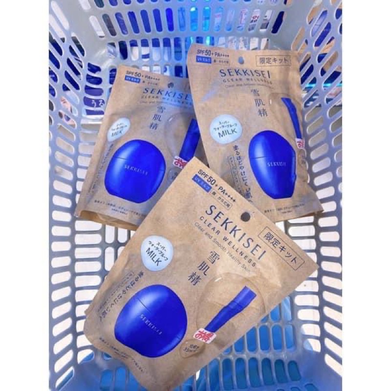 Kem chống nắng Kose Sekkisei Dưỡng Trắng Da Cao Cấp Clear Wellness Milk/Gel Mới 2022