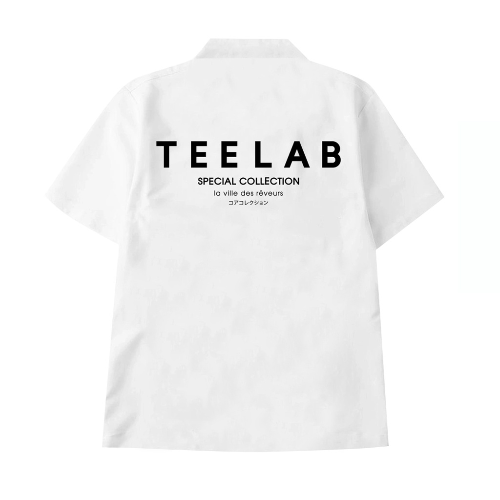 Áo Sơ Mi Ngắn Tay Teelab Local Brand Unisex Special Collection Premium SS035 / Trắng SS035